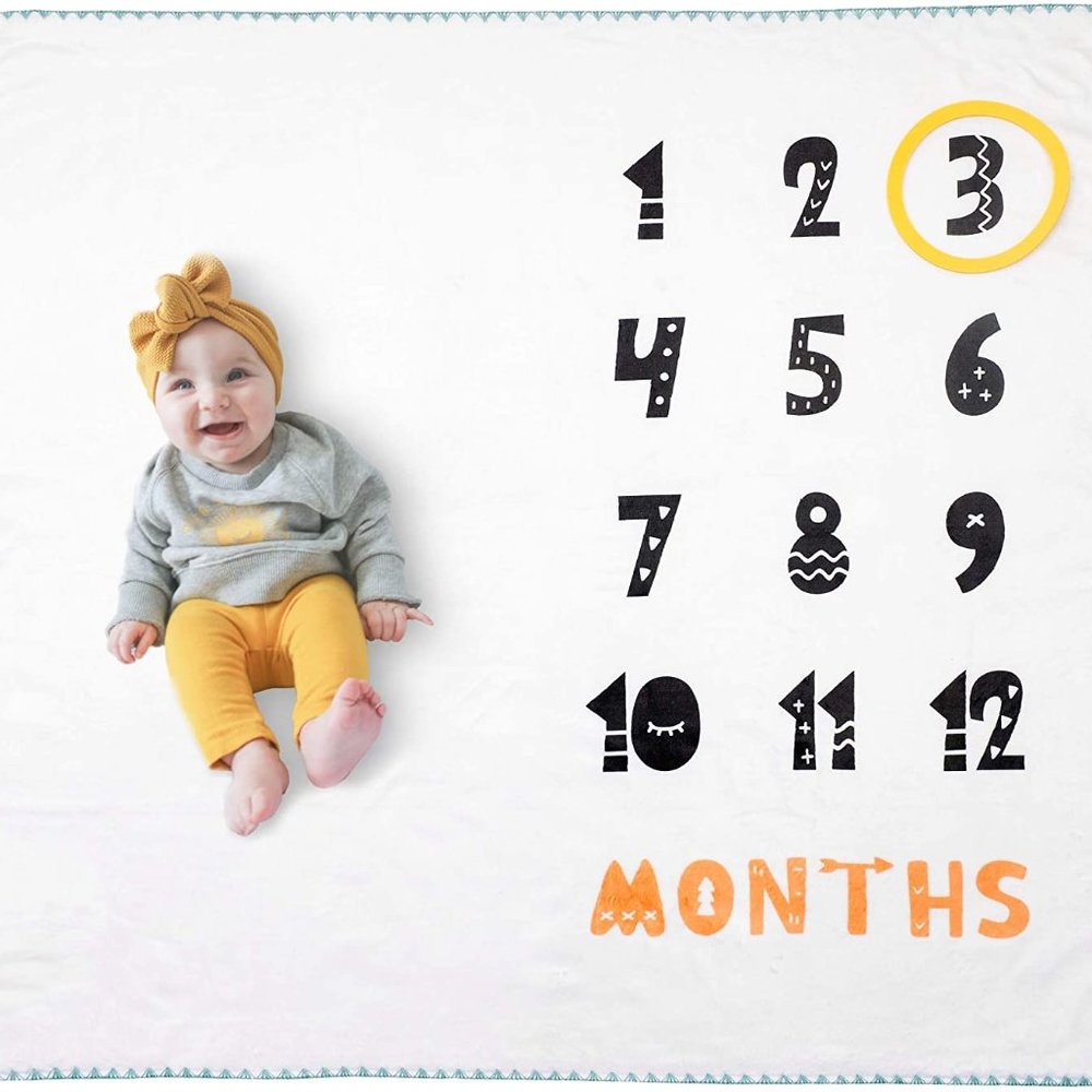 Little Village baby milestone blanket